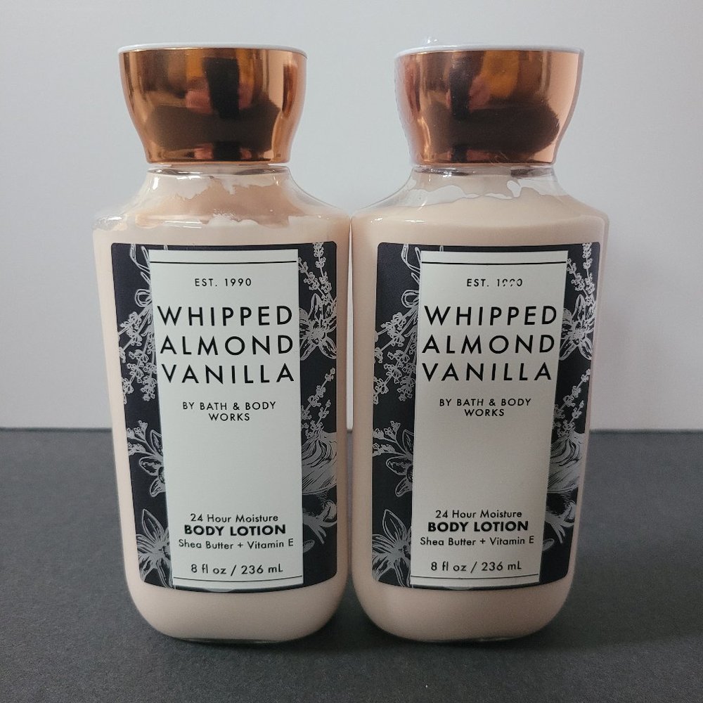 Bath and Body Works Whipped Almond Vanilla Body Lotion 2 Bottles